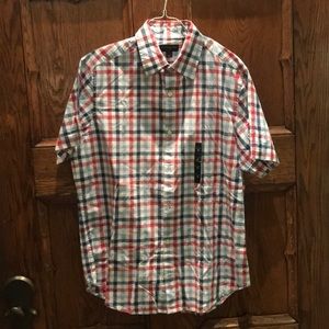 Men’s medium short sleeve plaid shirt